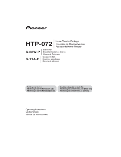 Pioneer hfe pioneer htp-072 s-22w-p s-11a-p en fr es  Pioneer Audio HTP-072 hfe_pioneer_htp-072_s-22w-p_s-11a-p_en_fr_es.pdf