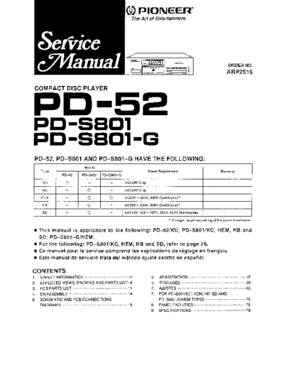 Pioneer hfe   pd-52 s801 service  Pioneer Audio PD-S801 hfe_pioneer_pd-52_s801_service.pdf