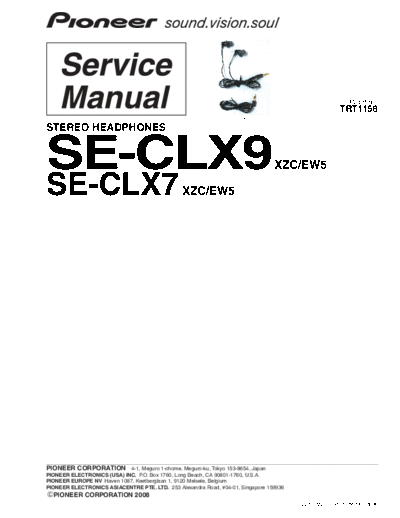 Pioneer trt1158 se clx9 836  Pioneer Audio Pioneer Head-Phones trt1158_se_clx9_836.pdf