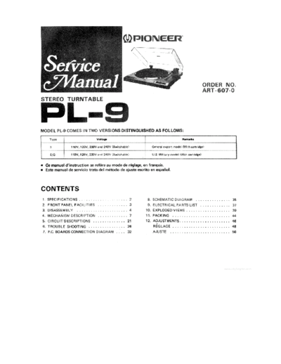 Pioneer ve pioneer pl-9 service  Pioneer Audio PL-9 ve_pioneer_pl-9_service.pdf