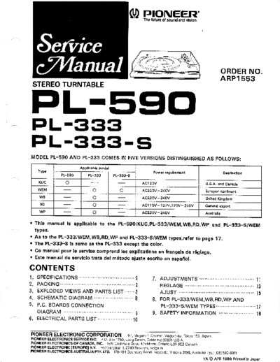 Pioneer ve   pl-333 590 service arp1553 en  Pioneer Audio PL-333 ve_pioneer_pl-333_590_service_arp1553_en.pdf