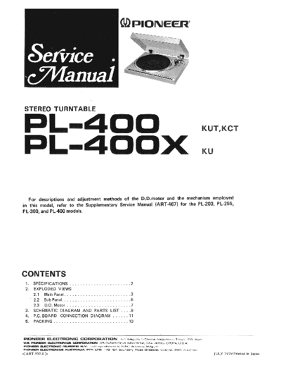 Pioneer Pioneer-PL-400X-Service-Manual  Pioneer Audio PL-400X Pioneer-PL-400X-Service-Manual.pdf