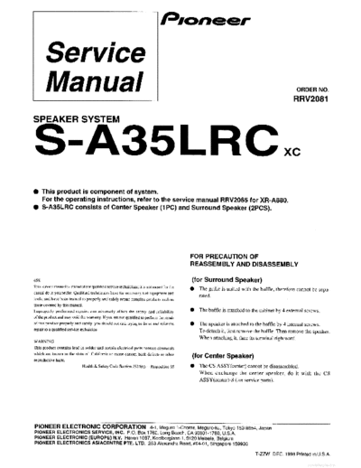 Pioneer hfe pioneer s-a35lrc service rrv2081 en  Pioneer Audio S-A35LRC hfe_pioneer_s-a35lrc_service_rrv2081_en.pdf