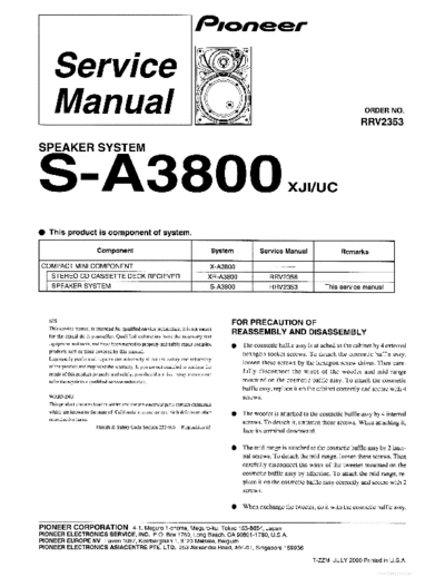 Pioneer hfe pioneer s-a3800 service rrv2353 en  Pioneer Audio S-A3800 hfe_pioneer_s-a3800_service_rrv2353_en.pdf