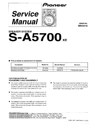 Pioneer hfe pioneer s-a5700 service rrv2219 en  Pioneer Audio S-A5700 hfe_pioneer_s-a5700_service_rrv2219_en.pdf