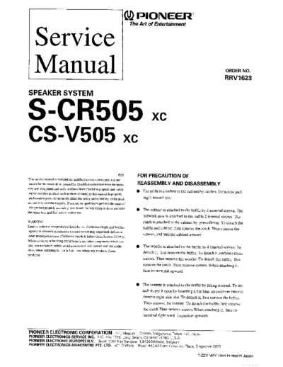 Pioneer hfe pioneer s-cr505 cs-v505 service rrv1623 en  Pioneer Audio S-CR505 hfe_pioneer_s-cr505_cs-v505_service_rrv1623_en.pdf
