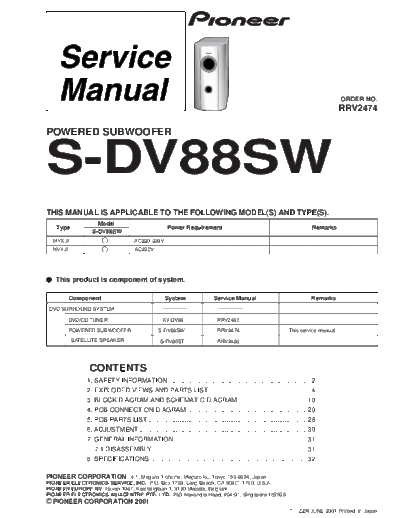 Pioneer pioneer s-dv88sw  Pioneer Audio S-DV88SW pioneer_s-dv88sw.pdf