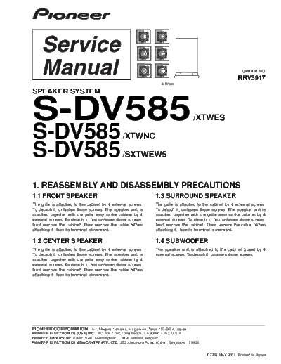 Pioneer hfe pioneer s-dv585 service rrv3917 en  Pioneer Audio S-DV585 hfe_pioneer_s-dv585_service_rrv3917_en.pdf