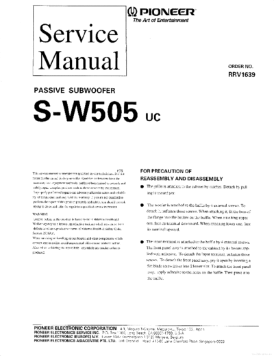 Pioneer hfe pioneer s-w505 service rrv1639 en  Pioneer Audio S-W505 hfe_pioneer_s-w505_service_rrv1639_en.pdf