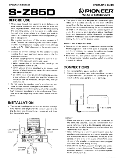 Pioneer hfe pioneer s-z85d en  Pioneer Audio S-Z85D hfe_pioneer_s-z85d_en.pdf