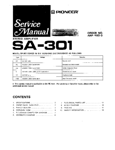 Pioneer hfe   sa-301 service  Pioneer Audio SA-301 hfe_pioneer_sa-301_service.pdf
