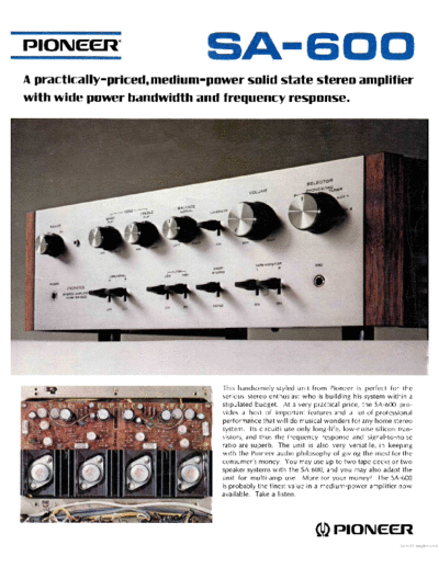 Pioneer hfe pioneer sa-600 brochure en  Pioneer Audio SA-600 hfe_pioneer_sa-600_brochure_en.pdf