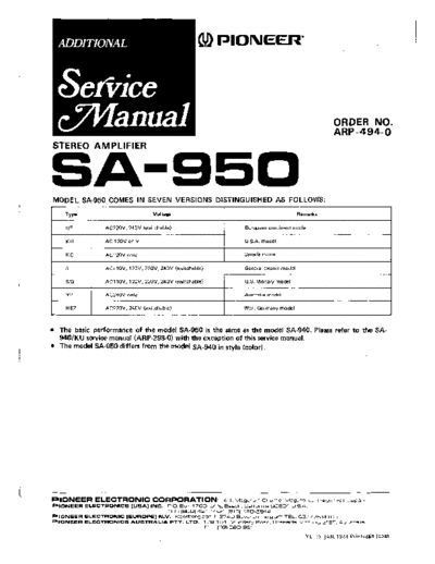 Pioneer hfe pioneer sa-950 service  Pioneer Audio SA-950 hfe_pioneer_sa-950_service.pdf