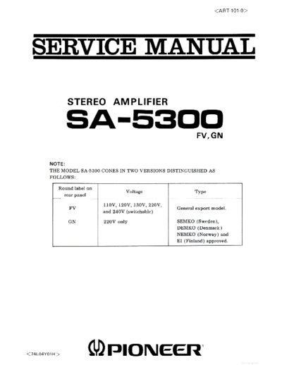 Pioneer hfe pioneer sa-5300 service art-101-0 en  Pioneer Audio SA-5300 hfe_pioneer_sa-5300_service_art-101-0_en.pdf