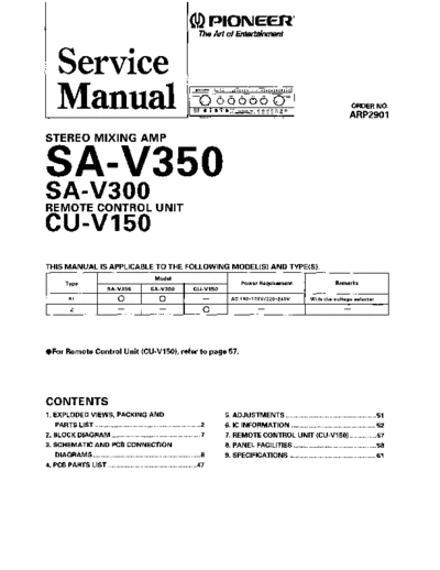 Pioneer hfe pioneer sa-v300 v350 service arp2901  Pioneer Audio SA-V350 hfe_pioneer_sa-v300_v350_service_arp2901.pdf