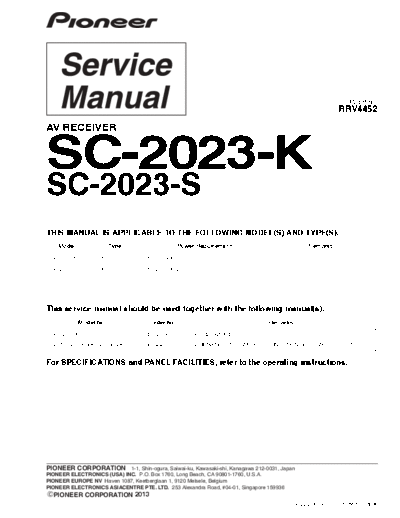 Pioneer pioneer sc-2023-k sc-2023-s rrv4452  Pioneer Audio SC-2023-K pioneer_sc-2023-k_sc-2023-s_rrv4452.pdf