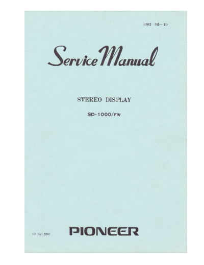 Pioneer hfe pioneer sd-1000 service en  Pioneer Audio SD-1000 hfe_pioneer_sd-1000_service_en.pdf