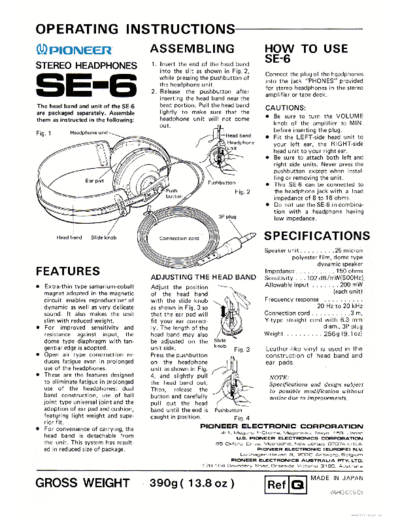 Pioneer hfe pioneer se-6 en  Pioneer Audio SE-6 hfe_pioneer_se-6_en.pdf