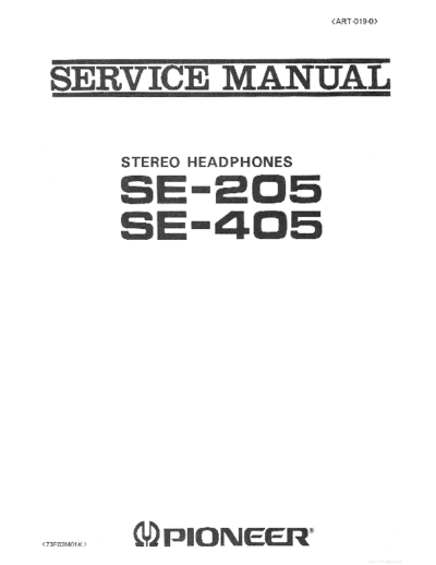 Pioneer hfe   se-205 405 service en  Pioneer Audio SE-405 hfe_pioneer_se-205_405_service_en.pdf