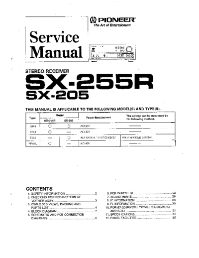 Pioneer hfe pioneer sx-205 255r service  Pioneer Audio SX-205 hfe_pioneer_sx-205_255r_service.pdf