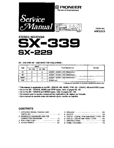 Pioneer hfe   sx-229 339 service  Pioneer Audio SX-229 hfe_pioneer_sx-229_339_service.pdf