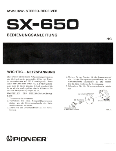 Pioneer hfe pioneer sx-650 de  Pioneer Audio SX-650 hfe_pioneer_sx-650_de.pdf