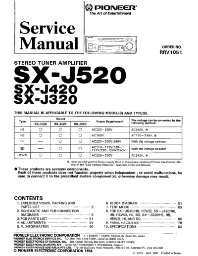 Pioneer Pioneer-SXJ320 420 520 rec  Pioneer Audio SX-J320-420-520 Pioneer-SXJ320_420_520 rec.pdf