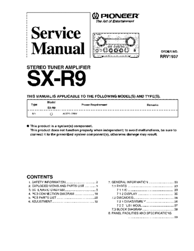 Pioneer hfe   sx-r9 service  Pioneer Audio SX-R9 hfe_pioneer_sx-r9_service.pdf