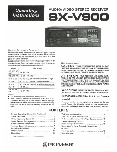 Pioneer hfe pioneer sx-v900 en  Pioneer Audio SX-V900 hfe_pioneer_sx-v900_en.pdf