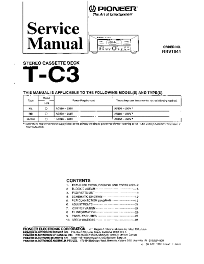 Pioneer hfe pioneer t-c3 service rrv1041 en  Pioneer Audio T-C3 hfe_pioneer_t-c3_service_rrv1041_en.pdf