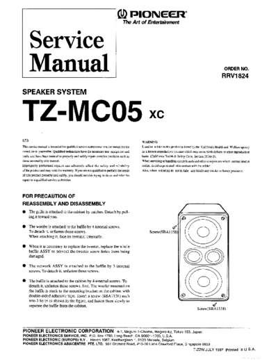 Pioneer hfe   tz-mc05 service rrv1824 en  Pioneer Audio TZ-MC05 hfe_pioneer_tz-mc05_service_rrv1824_en.pdf