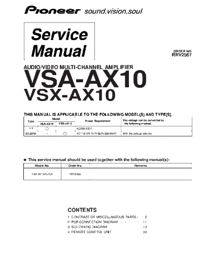 Pioneer hfe pioneer vsa-ax10 service  Pioneer Audio VSA-AX10 hfe_pioneer_vsa-ax10_service.pdf