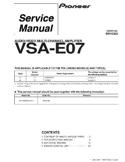 Pioneer hfe pioneer vsa-e07 service en  Pioneer Audio VSA-E07 hfe_pioneer_vsa-e07_service_en.pdf