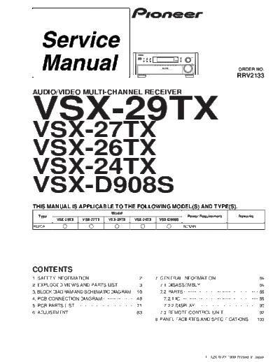 Pioneer hfe pioneer vsx-d908s 24tx 26tx 27tx 29tx service en  Pioneer Audio VSX-29TX hfe_pioneer_vsx-d908s_24tx_26tx_27tx_29tx_service_en.pdf