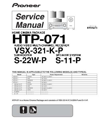 Pioneer hfe pioneer vsx-321 rrv4273 service  Pioneer Audio VSX-321 hfe_pioneer_vsx-321_rrv4273_service.pdf