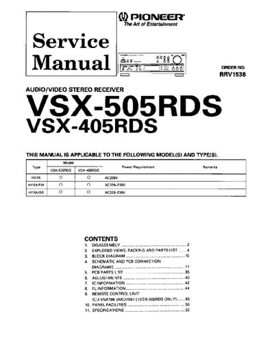 Pioneer hfe pioneer vsx-405rds 505rds service en  Pioneer Audio VSX-405 hfe_pioneer_vsx-405rds_505rds_service_en.pdf