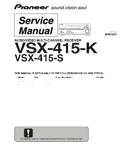 Pioneer hfe pioneer vsx-415k s service  Pioneer Audio VSX-415 hfe_pioneer_vsx-415k_s_service.pdf