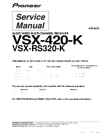 Pioneer hfe pioneer vsx-420-k vsx-rs320-k service en  Pioneer Audio VSX-420-K hfe_pioneer_vsx-420-k_vsx-rs320-k_service_en.pdf