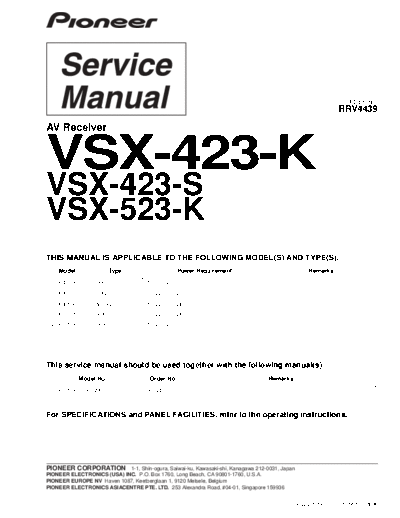 Pioneer hfe pioneer vsx-423-k-s 523-k service rrv4439 en  Pioneer Audio VSX-423 hfe_pioneer_vsx-423-k-s_523-k_service_rrv4439_en.pdf