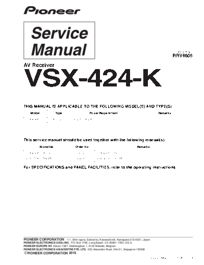Pioneer RRV4606 - VSX-424-K  Pioneer Audio VSX-424-K RRV4606 - VSX-424-K.pdf