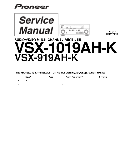 Pioneer hfe pioneer vsx-919ah 1019ah k service  Pioneer Audio VSX-919AH hfe_pioneer_vsx-919ah_1019ah_k_service.pdf