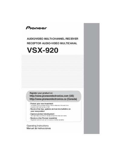 Pioneer VSX-920 OperatingInstructions0518  Pioneer Audio VSX-920K VSX-920_OperatingInstructions0518.pdf