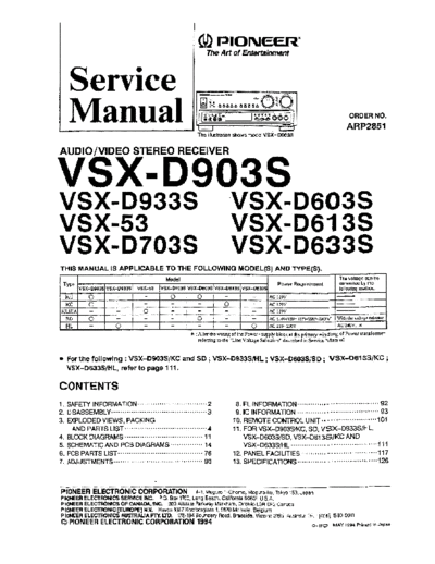 Pioneer PIONEER VSX53 VSXD603S VSXD613S VSXD633S VSXD703S VSXD903S VSXD933S  Pioneer Audio VSX-933S PIONEER_VSX53_VSXD603S_VSXD613S_VSXD633S_VSXD703S_VSXD903S_VSXD933S.pdf