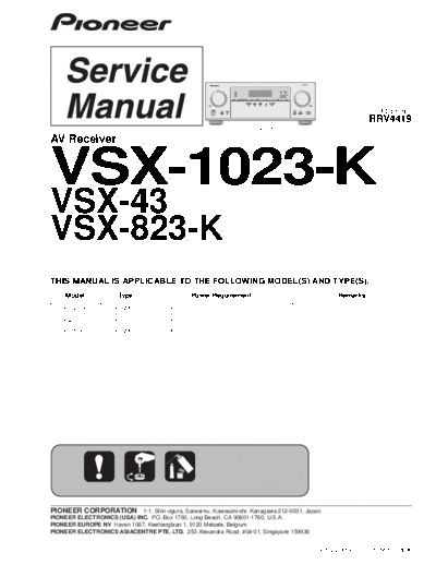 Pioneer hfe pioneer vsx-43 823-k 1023-k service rrv4419 en  Pioneer Audio VSX-1023 hfe_pioneer_vsx-43_823-k_1023-k_service_rrv4419_en.pdf