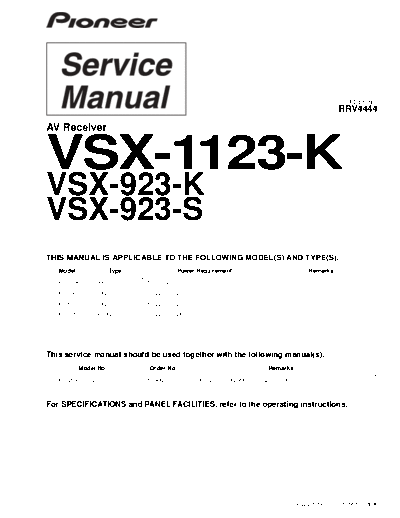 Pioneer hfe pioneer vsx-923-k-s 1123-k service en rrv4444  Pioneer Audio VSX-1028 1123 1128 hfe_pioneer_vsx-923-k-s_1123-k_service_en_rrv4444.pdf