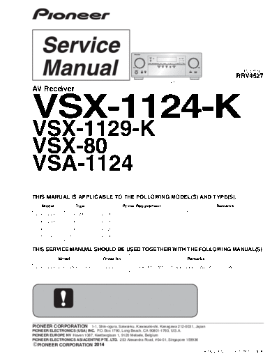 Pioneer pioneer vsx-1124-k vsx-1129-k vsx-80 vsa-1124 rrv4527  Pioneer Audio VSX-1129 pioneer_vsx-1124-k_vsx-1129-k_vsx-80_vsa-1124_rrv4527.pdf