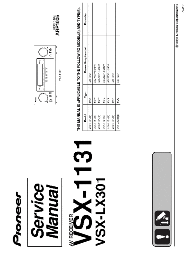 Pioneer PIONEER VSX-1131 VSX-LX301 ARP4006  Pioneer Audio VSX-1131 PIONEER_VSX-1131_VSX-LX301_ARP4006.pdf