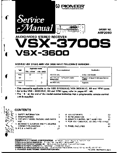 Pioneer arp2060 vsx 3600 3700 553  Pioneer Audio VSX-3600-3700 arp2060_vsx_3600_3700_553.pdf