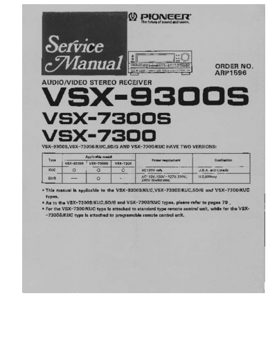 Pioneer hfe   vsx-7300 7300s 9300s service arp1596 en  Pioneer Audio VSX-7300 hfe_pioneer_vsx-7300_7300s_9300s_service_arp1596_en.pdf