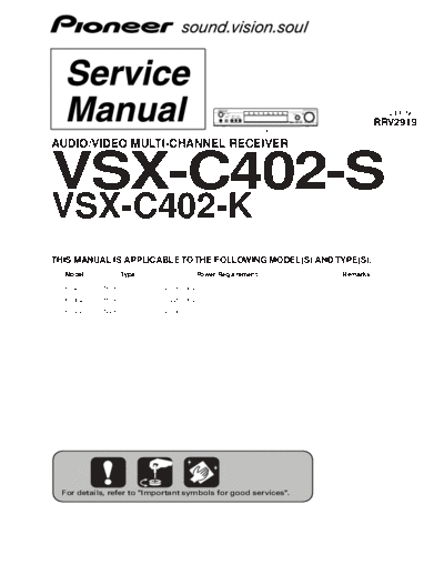 Pioneer hfe pioneer vsx-c402-s-k service  Pioneer Audio VSX-C402 hfe_pioneer_vsx-c402-s-k_service.pdf